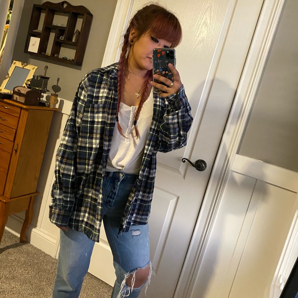 • bluegreen plaid oversized